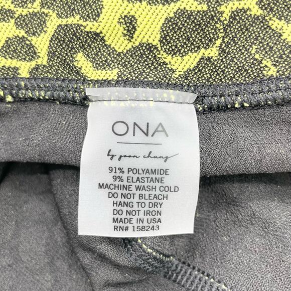 ONA By Yoon Chung Womens XS Neon Cheetah Activewear Leggings 25" Workout - Picture 9 of 11